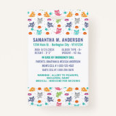 子供の写真の緊急IDおもしろい子供の識別 バッジ (裏面)