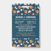 子供の写真の緊急IDスポーツ子供の識別 バッジ (Back)