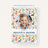 子供の写真の緊急ID子供の識別 バッジ (正面)