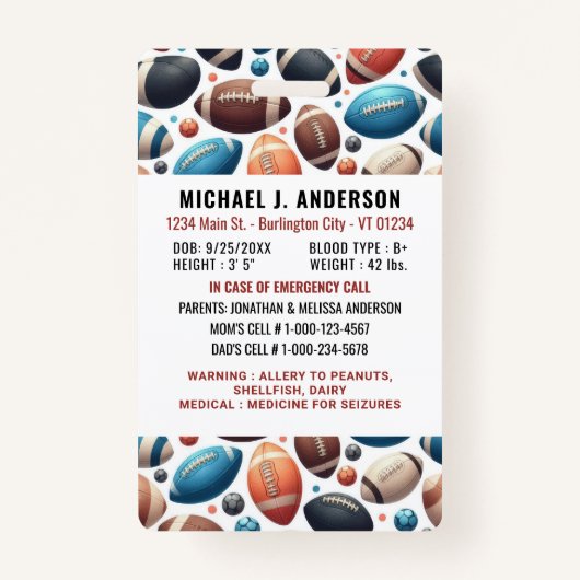 子供の写真の緊急ID少年の子供の識別 バッジ (裏面)