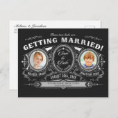 子供の写真を保存する日付はがき銀箔 案内ポストカード (正面/裏面)