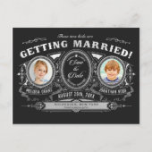 子供の写真を保存する日付はがき銀箔 案内ポストカード (正面)