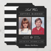 子供の写真オールドスクールクラシックのスタイル | ブラック セーブザデート (正面/裏面)