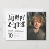 子供の写真トランポリンバースデーパーティー 招待状 (正面)