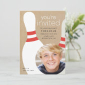 子供の写真ボウリング誕生日パーティー 招待状 (スタンド正面)