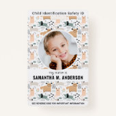 子供の写真識別安全犬のパターン子供 バッジ (正面)