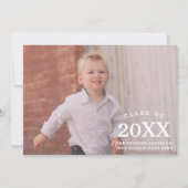 子供の写真 クラス 年度 卒業 案内状 (正面)