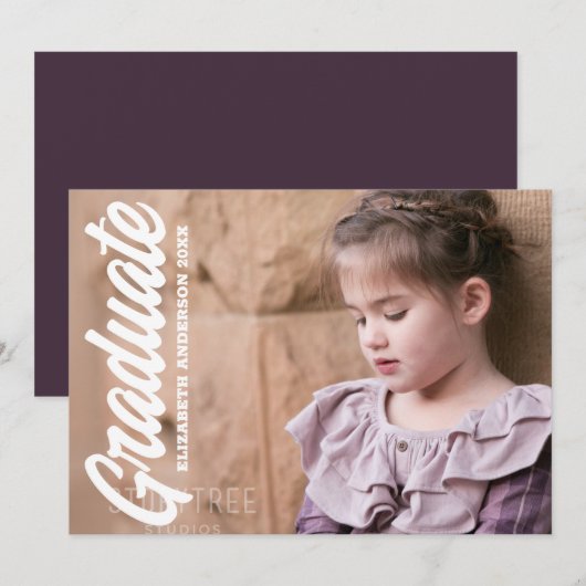 子供の写真 卒業式 案内状 (正面/裏面)