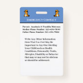 子供の写真ID識別おもしろいカスタム バッジ (裏面)