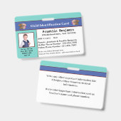 子供の写真ID識別カードのカスタム バッジ (正面&裏面)