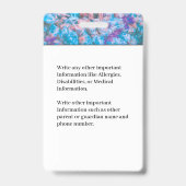 子供の写真ID識別カードのカスタム バッジ (Back)