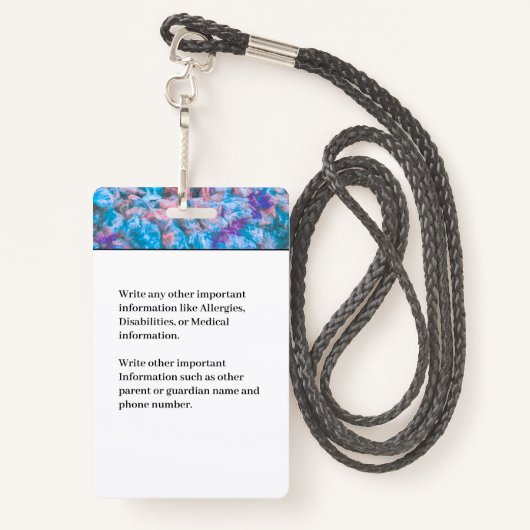 子供の写真ID識別カードのカスタム バッジ (裏面ランヤード)