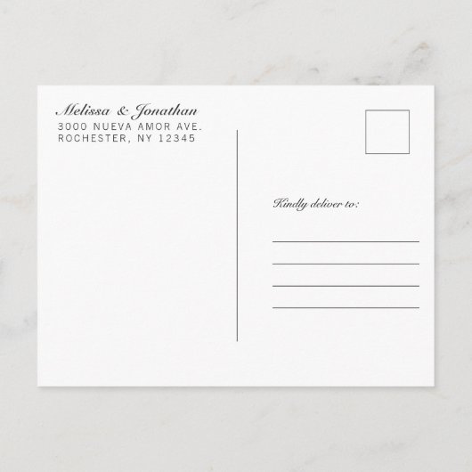 子供の写真Save the Date Postcards Chalkboard 案内ポストカード (裏面)