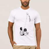 子供の凧揚げのシルエット Tシャツ (正面)
