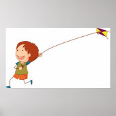 子供の凧揚げ ハッピーな子供時代 ポスター (正面)