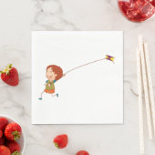 子供の凧揚げ 幸せな子供時代 スタンダードランチョンナプキン (インサイチュ)
