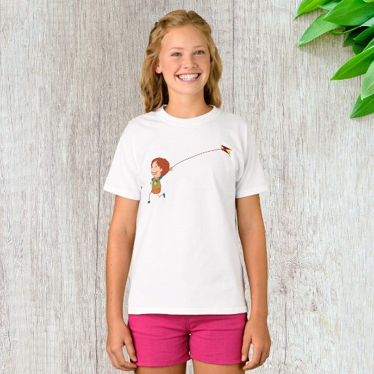 子供の凧揚げ 幸せな子供時代 Tシャツ