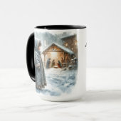 子供の出生シーンのクリスマスコーヒースマグカップ マグカップ (正面左)