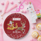 子供の初めてのクリスマス サンタのトナカイのスレー ホー・ホー・ホー ペーパープレート (パーティー)