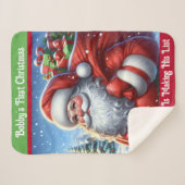 子供の初めてのクリスマス サンタクロース オーダーメイド 名前 シェルパブランケット (正面(横))