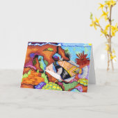 子供の勝利アートワーク: triggerfish カード (黄色い花)