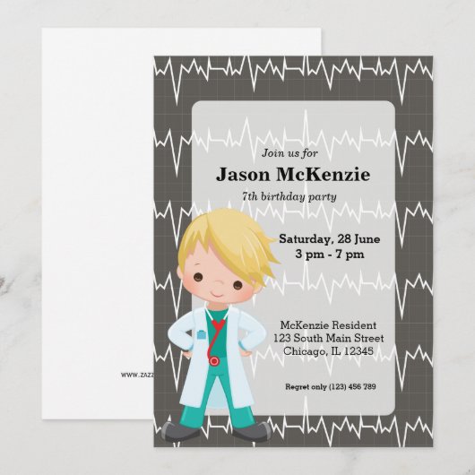 子供の医者 招待状 (正面/裏面)