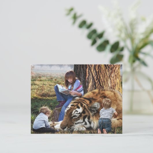 子供の友人タイガーの休日はがき シーズンポストカード (スタンド正面)