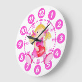 子供の可愛いラグドールハートアートピンクのホワイトクロック ラージ壁時計 (傾斜)