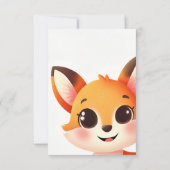 子供の可愛らしいキツネの誕生日パーティー サンキューカード (裏面)