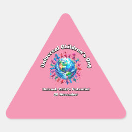 子供の可能性を解き放つ。世界の子どもの日。 三角形シール
