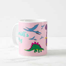 子供の名カラフル前Diolas Pastel Pink Mug コーヒーマグカップ