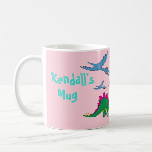 子供の名カラフル前Diolas Pastel Pink Mug コーヒーマグカップ (左)