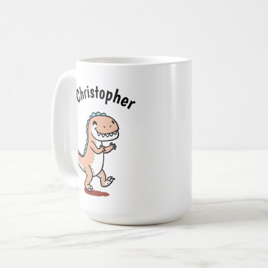 子供の名前おもしろい恐竜 コーヒーマグカップ (正面左)