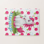 子供の名前かわいいユニコーンパズル学の活動 ジグソーパズル (横)