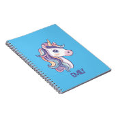 子供の名前が付いた魔法のキュートなスパークリーなパステルユニコーン ノートブック (右側)
