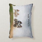 子供の名前のモトクロスレーシングピロー。 アクセントクッション (正面(垂直))