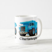 子供の名前をカスタムするの建築のダンプトラック コーヒーマグカップ (正面右)