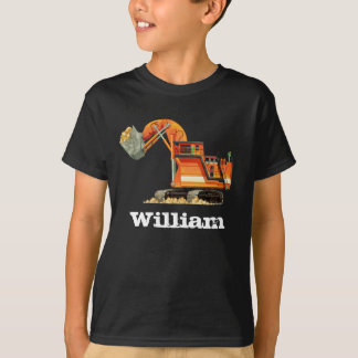 子供の名前をカスタムするの建築のトラックの坑夫 Tシャツ