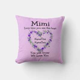 子供の名前を変更Mimi – 参照ハート愛 クッション