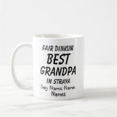 子供の名前を追加 – Fair Dinkum BESTGRANDPA Straya コーヒーマグカップ (左)