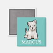 子供の名前ウェスティーポップ冷蔵庫用マグネット マグネット (正面/裏面)