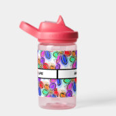子供の名前カラフルアート花 ウォーターボトル (右面)
