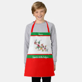 子供の名前サンタヘルパーベーキングとマママエプロン エプロン (着用した状態)