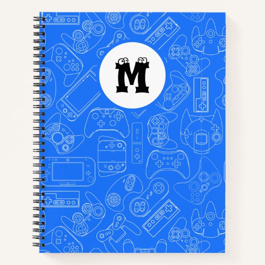 子供の名前入りビデオゲームコントローラーゲームパッド ノートブック (正面)