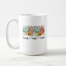子供の名前入りフラワーママ コーヒーマグ コーヒーマグカップ