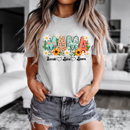子供の名前入りフラワーママTシャツ Tシャツ