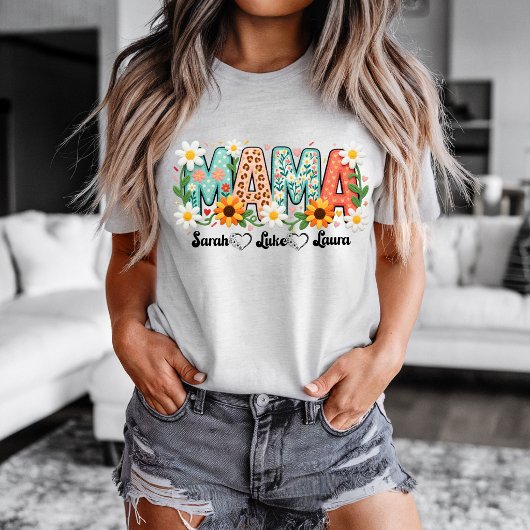 子供の名前入りフラワーママTシャツ Tシャツ