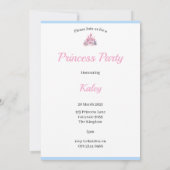 子供の名前入りプリンセスパーティ招待状 招待状 (裏面)