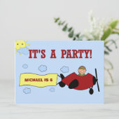 子供の名前入り飛行機招待状 招待状 (スタンド正面)