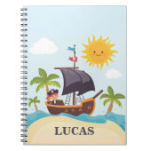 子供の名前入り あほいメイド 海賊船 ノートブック (正面)